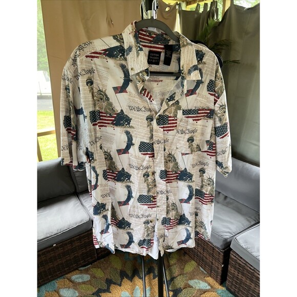 Cotton Traders Sport We the People‎ Patriotic Button Down Shirt Mens Large - Picture 1 of 5